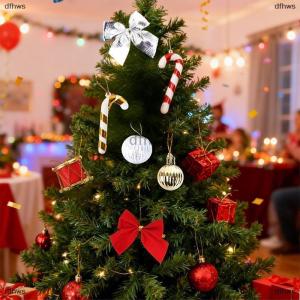 [COD] dfhws 24PCS Box Christmas Bow Ball Cane Decoration Set DIY Xmas Tree Hanging Pendants Home Christmas Party Decoration Supply