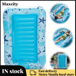 PVC Inflatable Tanning Water Lounge Chair Dual-Use Large Folding Float Row Thicken Foldable Pool Lounger Bed Swimming Pool Accessories