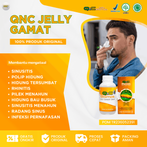 Obat Sinusitis Polip Hidung Sinus Menahun Obat Pilek Menahun Hidung Bau Busuk Hidung Tersumbat Rhinitis Atasi Dengan QnC Jelly Gamat Emas Berlegalitas BPOM & Halal