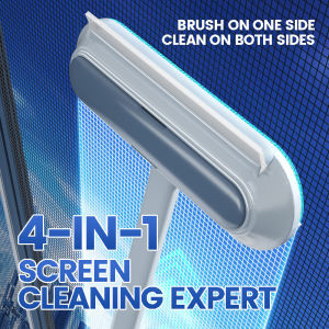 4 in 1 Washable Window Screen Brush Invisible Screen Window Cleaner Dust Cleaning Brush Scrub Window