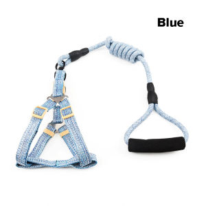 DY Loving Dog Flax Harness Ins Style Pet Outdoor Harness Suit with 120cm Leash