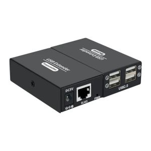 120M 4 Port USB Ethernet Extender Via RJ45 Cat6 Cable Sender and Receiver for Keyboard Mouse Printer U Disk