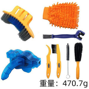 SG RumahHome® 8 PCS Bicycle Cleaning Set Bike Chain Cleaner Machine Brushes Cycling Cleaning Kit Bicycle Brush Maintenance Accessories MTB Tool Kit