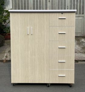 Tủ nhựa đựng quần áo 5 ngăn màu gỗ TỦ QUẦN ÁO TRẺ EM TỦ NHỰA ĐÀI LOAN 2 CÁNH 5 NGĂN KÉO