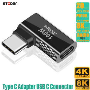 STODER Angled Type C Adapter USB C Adaptor OTG USBC Connector Phone Cable Converter Fast Charging Charger Android Extender 90 Degree Elbow Right Angle L Shape Lshaped Earphone Audio Extend Thunderbolt Extend for iPhone 15 Macbook Pro Nova Redmi Vision Pro