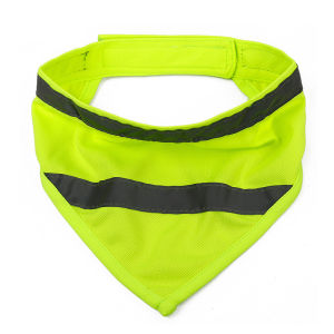 Vật nuôi phản quang Bandana vật nuôi khăn tam giác Huỳnh quang mèo khăn màu vàng cam Polyester móc câu mềm vòng điều chỉnh lớp bảo vệ (S/M/L)