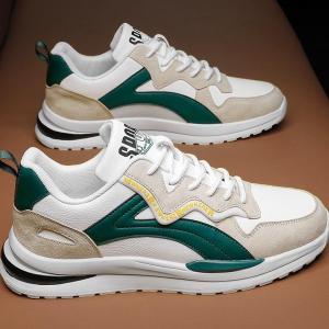 SRD Sepatu Sneakers Pria Kasual Import Sepatu Tali Fashion Kerja Sport Running Men Sepatu Sneaker Pria Importy Shoes Fashion Casual Mens Canvas Kulit Premium New Model Trendy Gaya Korea Sepatu Kets Cowo Keren Cream Putih Navy -SP-06
