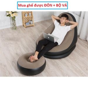 Ghế Sofa Hơi Tựa Lưng Kèm Đôn Ngồi + Tặng Bơm Điện Mini Cao Cấp Thoải Mái Thư Giãn Tại Nhà Văn Phòng Du Lịch