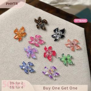 PHYTR HOT 50pcs Ice Transparent Flower Resin 3d Nail Art Charms Lily Flowers Nail Decorations Diy Jewelry Accessories