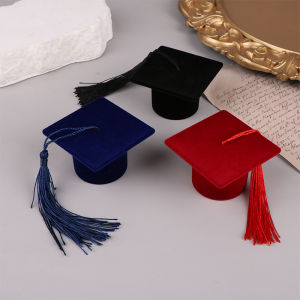 [haoh] Creative Doctoral Hat Shape Ring Box Earrings Jewelry Storage Wedding Engagement Valentines Day Gift Packaging Boxes