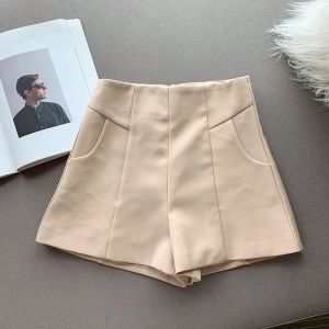Quần sooc nữ cao cấp lưng cao tôn dáng kháo sau lưng vải tuyết mưa không co giãn lên phom tôn dáng mặc đi chơi hè