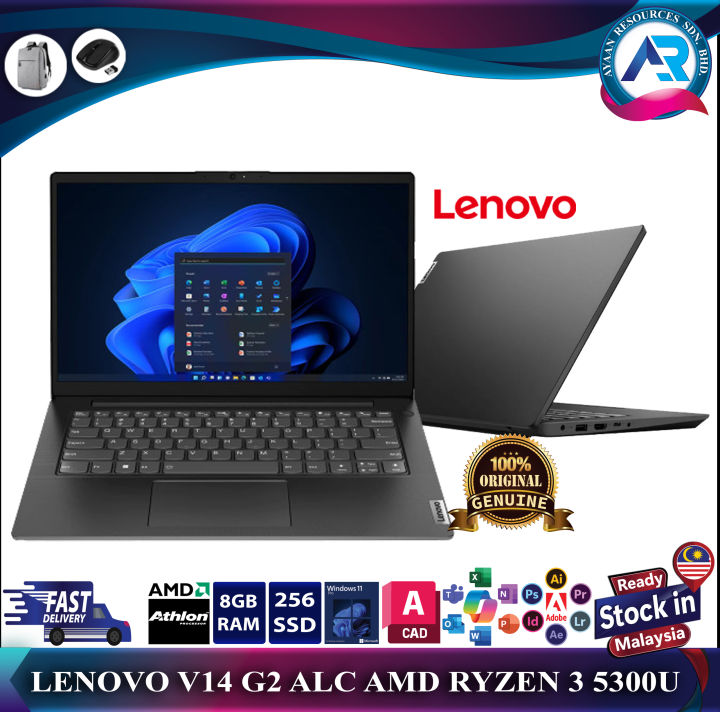 LENOVO V14 G2 ALC AMD RYZEN 3 5300U, 8GB RAM, 256GB SSD, WIFI, W CAM ...