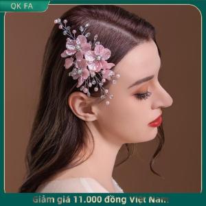 QK FA ✨ Ngọc Trai Rhinestone Hoa Cưới Tóc Clip Tóc Phụ Kiện Cho Phụ Nữ Handmade Đính Cườm Kẹp Tóc Tóc Đồ Trang Sức Cô Dâu Mũ sắt