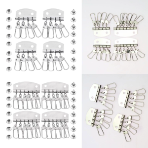4Pcs 4-6 Hooks Clasp Clip Keychain Keyring Row Organizers Leathercraft Wallet Bag Handbag Purse Leathers Bag Accessories