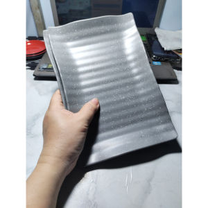 Dĩa nhựa melamine chữ nhật nhám xám phục vụ nhà hàng quán ăn -  DCN47/48/49N