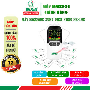 Máy Massage Xung Điện Kết Hợp Đèn Hồng Ngoại Trị Liệu Viêm Mũi Nikio NK-102 - 8 Miếng Dán Matxa Toàn Thân Giảm Đau Nhức Căng Cơ