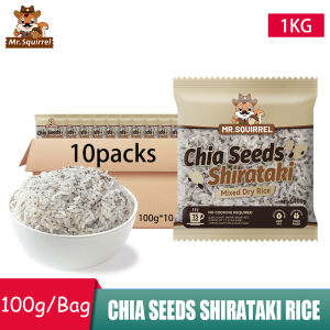 Mr.Squirrel Chia Seeds Shirataki Mixed Dry Rice 1KG Low Carb Konjac Keto No Cooking Healthy Rice