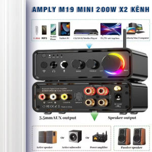 Amply Âm Ly Bluetooth M19BT MINI. CÔNG XUẤT 200W X 2 KÊNH Có điều khiển Hiệu Chỉnh Echo Bass Treble EQ
