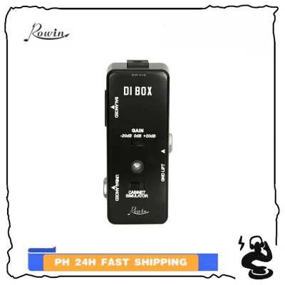 Rowin DI BOX LEF-331 Micro-DI with Cab Sim and Gain Guitar Effect Pedal True Bypass