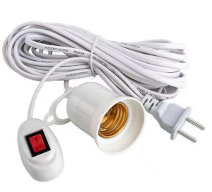COD 3/5M/8M/10M E27 Lamp Holder Base Bulb Socket Cable Extension Pendant Light Power Cord with ON/OFF Switch