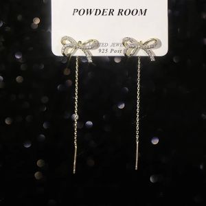 Elegant Butterfly Bow Long Tassel Earrings for Ladies Earrings Sweet Party Ear Jewelry Accessories