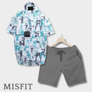 Combo đồ đi biển nam MISFIT gồm áo sơ mi rộng và quần kaki mềm mịn co giãn CHUXANH
