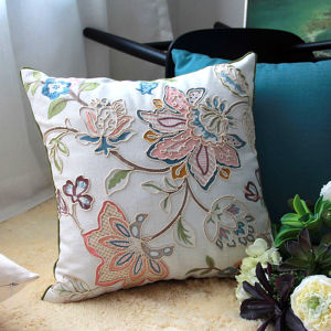 45x45cm High-end Towel Embroidery Flowers Pillow Cover Pink Decorative Pillows Throw Pillow Cases Sofa Living Room Home Decor
