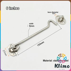 KLIMO Windows Lock Sliding Door Lock Barn Gate Latch Stainless Steel Hook Locks Shower Room Hardware Accessories