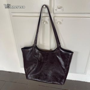 Womens PU Leather Tote Bag Stylish Large Shoulder Bag for Work and Casual Events in Elegant Grey Color