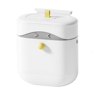 Touchlessly Push Lid Kitchen Waste Basket Wall Mounted Design Large Capacity ABS Plastic Home Organizers