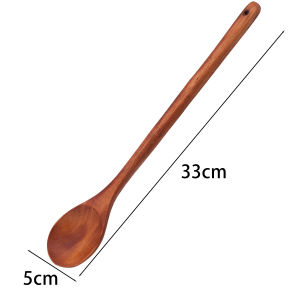 33cm Long Wooden Spoons Natural Wood Cooking Spoons for Soup Cooking Mixing Stirr Honey Spoon Korean Style Kitchen Utensil