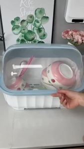 Kệ Úp Chén Bát Đĩa Hộp Đựng Bát Có Nắp Đậy Bụi Bẩn Thoát Nước Ngăn Ẩm Mốc Chống Côn Trùng Bảo Vệ Sức Khỏe