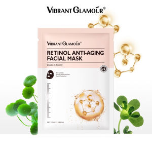 VIBRANT GLAMOUR Double A Retinol Facial Mask Anti-Wrinkle Anti Aging Reduce Fine Lines Firming Hyaluronic Acid Deep Moisturizing 1pc