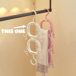 2 Hook Rotating Cap Storage Rack with Hooks Clips Multifunctional Baseball Cap Handbags Towels Storage Rack Space Savers