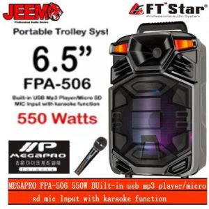FTStar FPA-506 Portable Trolley Speaker 6.5 w/ Bluetooth