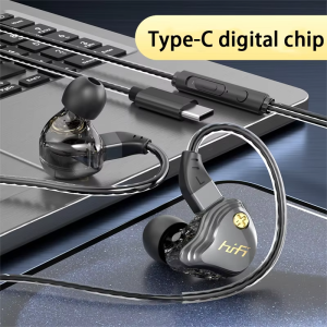 (NEW)Newmsnr Pluggable Wire Earphones 360° ACS TYPE-C Earphone With HD Microphone Noise Reduction In Ear Headphones No Delay Gaming Headset 2025 New Upgrade Headphone