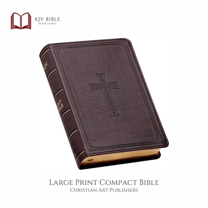 KJV082 | King James Version Large Print Compact Bible Dark Brown Faux ...