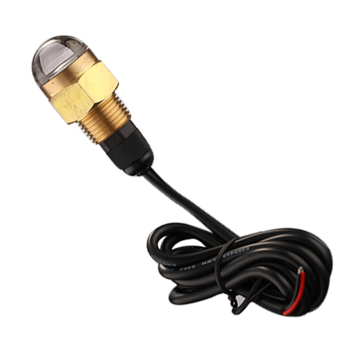 (WGJZ) Marine Boat LED Underwater Light Lamp 12V Brass Glass Blue Drain