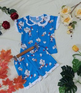 Đồ bộ đùi bé gái từ 20-24kg đồ bộ bé gái cổ bèo xinh xắn chất lụa mềm mịn