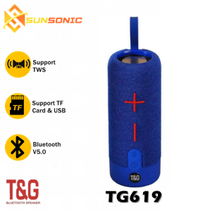 T&G TG619 TWS V5.0 Portable Wireless Bluetooth Fabric Subwoofer HiFi Stereo Surround Sound Speaker