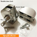 Double Open Glass Door Lock Stainless Steel Double Bolt Sliding Door Lock 10-12mm Office Glass Safety Door Lock with 3 Keys. 