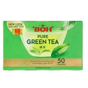 กรีนที ชาเขียว ฺฺBOH ชื่อดังจากมาเลเซีย ชนิดซอง 1.5 กรัม x 50 ซอง Pure Green Tea มีเรทส่ง
