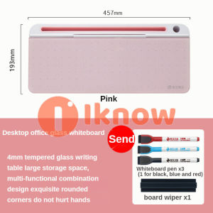 Desktop office glass whiteboard， Quartet Glass Desktop Computer Pad Whiteboard Dry Erase Surface White Surface