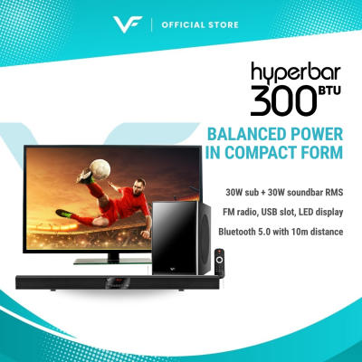 Vinnfier VF Hyperbar 300 BTU 2023 Version Bluetooth Soundbar With Subwoofer 3D Effect AUX Optical In