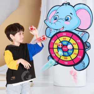 Smile - Mainan Anak Papan Dart Lempar Bola Gajah - Mainan Bola Lempar Papan Bentuk Gajah