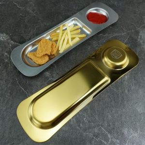 CILL Portable Salad Serving Plate Save Space Sturdy Condiment Serving Tray Simple with Dipping Dish Cheeses Serving Platter Restaurant Decorations