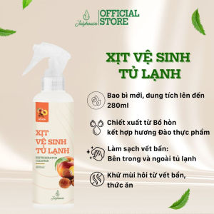 Xịt vệ sinh tủ lạnh Julyhouse 280ml chất tẩy rửa đa năng được chiết xuất bồ hòn hương đào thơm mát khử mùi làm sạch hiệu quả