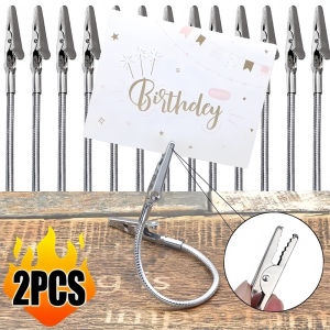 Postcard Label Display Clip Flexible Bendable Cards Photos Fixed Clamp Portable Double Heads Alligator Clips
