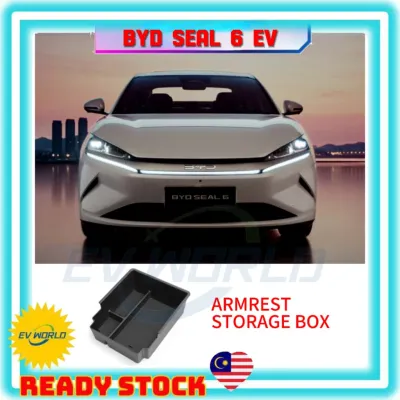 【B28】New BYD SEAL 6 EV Center Console Organizers Armrest Storage Box Silicone Charging Pad Lower Storage Tray Cup Holder