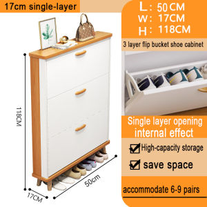 Shoe Cabinet Wood Flip Shoe Rack Organize Family Large Storage multi-layer Shoe Storage Organizer Luxury Nordic Shoe Cabinet Home One Solid Wood Leg Shoe Rack